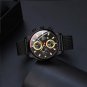 Leather Silver Black_Mens 2022 Luxury Black es Men Business Stainless Steel Quartz Calendar Wrist  M