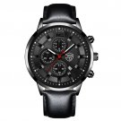 Leather Black Black_2022 Luxury Mens Black es Men Business Stainless Steel Quartz Calendar Wrist  Ma