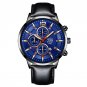 Leather Black Blue_2022 Luxury Mens Black es Men Business Stainless Steel Quartz Calendar Wrist Man