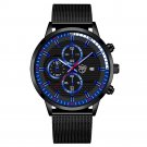 Mesh Black Blue_2022 men's sports es men luxury stainless steel quartz es luminous clock man busines