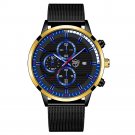 Mesh Gold Blue_2022 men's sports es men luxury stainless steel quartz es luminous clock man business