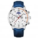 Leather Silver White_2022 Luxury Mens es Men Business Stainless Steel Mesh Belt Quartz Clock Man Cas