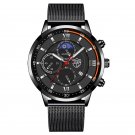 Mesh Black Silver_2022 Luxury Mens es Men Business Stainless Steel Mesh Belt Quartz Clock Man Casual
