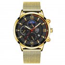 Mesh Gold Black_2022 Luxury Mens es Men Business Stainless Steel Mesh Belt Quartz Clock Man Casual L