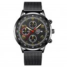 Mesh Black Gold_Mens Luxury es Stainless Steel Mesh Belt Quartz Wrist  Men Business Casual Leather
