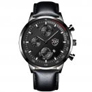 Leather Black Black_Luxury  Mens es Stainless Steel Mesh Belt Quartz Wrist Men Casual Leather Calend