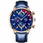 Leather Rose Blue_Luxury Mens es Stainless Steel Mesh Belt Quartz Wrist Men Casual Leather Calendar