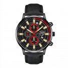 Leather Black Red_Mens Luxury Sports es Men Business Stainless Steel Mesh Belt Quartz Clock Man Casu