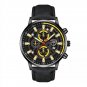 Leather Black Yellow_Mens Luxury Sports es Men Business Stainless Steel Mesh Belt Quartz Clock Man C