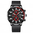 Mesh Black Silver_Mens Luxury Sports es Men Business Stainless Steel Mesh Belt Quartz Clock Man Casu