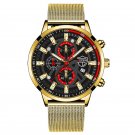 Mesh Gold Black_Mens Luxury Sports es Men Business Stainless Steel Mesh Belt Quartz Clock Man Casual