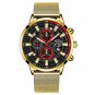 Mesh Gold Black_Mens Luxury Sports es Men Business Stainless Steel Mesh Belt Quartz Clock Man Casual