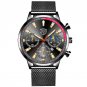 Mesh Black Gold_Mens Luxury Sports es Men Business Stainless Steel Quartz Wrist Luminous Clock Man