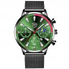 Mesh Black Green_Mens Luxury Sports es Men Business Stainless Steel Quartz Wrist Luminous Clock  Man