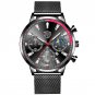 Mesh Black Silver_Mens Luxury Sports es Men Business Stainless Steel Quartz Wrist Luminous Clock Ma