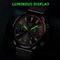 Mesh Black Silver_Mens Luxury Sports es Men Business Stainless Steel Quartz Wrist Luminous Clock Ma