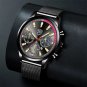 Mesh Black Silver_Mens Luxury Sports es Men Business Stainless Steel Quartz Wrist Luminous Clock Ma