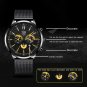 Leather Black Black_Luxury Mens es Men Business Gold Stainless Steel Mesh Belt Quartz Clock Man Casu