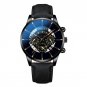 Leather Black Gold_Men's Business Calendar es Stainless Steel Mesh Belt Analog Quartz Wrist  Male Le