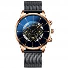 Mesh Black Rose_Men's Business Calendar es Stainless Steel Mesh Belt Analog Quartz Wrist  Male Leath