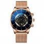 Mesh Rose Black_Men's Business Calendar es Stainless Steel Mesh Belt Analog Quartz Wrist  Male Leath