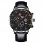 Leather Black Black_Luxury Mens Business es Stainless Steel Mesh Belt Quartz Wrist  Luminous Clock M