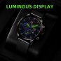 Leather Black Black_Luxury Mens Business es Stainless Steel Mesh Belt Quartz Wrist Luminous Clock M