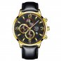 Leather Gold Black_Luxury Mens Business es Stainless Steel Mesh Belt Quartz Wrist  Luminous Clock Me