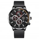 Mesh Black Silver_Luxury Mens Business es Stainless Steel Mesh Belt Quartz Wrist  Luminous Clock Men