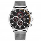 Mesh Silver Black_Luxury Mens Business es Stainless Steel Mesh Belt Quartz Wrist  Luminous Clock Men
