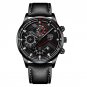 Leather Black Black_Mens es Men Business Casual Stainless Steel Quartz Wrist for Man Calendar Clock 