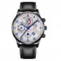 Leather Black White_Mens es Men Business Casual Stainless Steel Quartz Wrist for Man Calendar Clock 