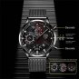 Leather Black White_Mens es Men Business Casual Stainless Steel Quartz Wrist for Man Calendar Clock