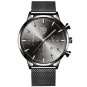 Mesh Black Silver_Mens es Luxury Stainless Steel Mesh Belt Quartz Wrist Luminous Clock Men Business 