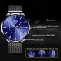 Mesh Gold Black_Mens es Luxury Stainless Steel Mesh Belt Quartz Wrist Luminous Clock Men Business Le