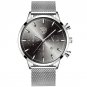 Mesh Silver Black_Mens es Luxury Stainless Steel Mesh Belt Quartz Wrist Luminous Clock Men Business 
