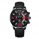 Leather Black Red_2022 Luxury Mens es Stainless Steel Mesh Belt Quartz Wrist  Luminous Clock Men Bus