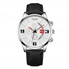 Leather Silver White_2022 Luxury Mens es Stainless Steel Mesh Belt Quartz Wrist  Luminous Clock Men 