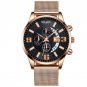 Mesh Rose Black_2022 Luxury Mens es Stainless Steel Mesh Belt Quartz Wrist  Luminous Clock Men Busin