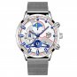 Mesh Silver White_2022 Men's es Luxury Designer For Men Stainless Men Steel Mesh Strap Calendar es B