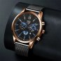 Mesh Black Yellow_Mens es Luxury Gold Stainless Steel Mesh Belt Quartz Wrist Luminous Clock Men Bus