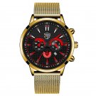 Mesh Gold Black_Mens es Luxury Gold Stainless Steel Mesh Belt Quartz Wrist  Luminous Clock Men Busin