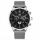 Mesh Silver Black_Mens es Luxury Gold Stainless Steel Mesh Belt Quartz Wrist  Luminous Clock Men Bus