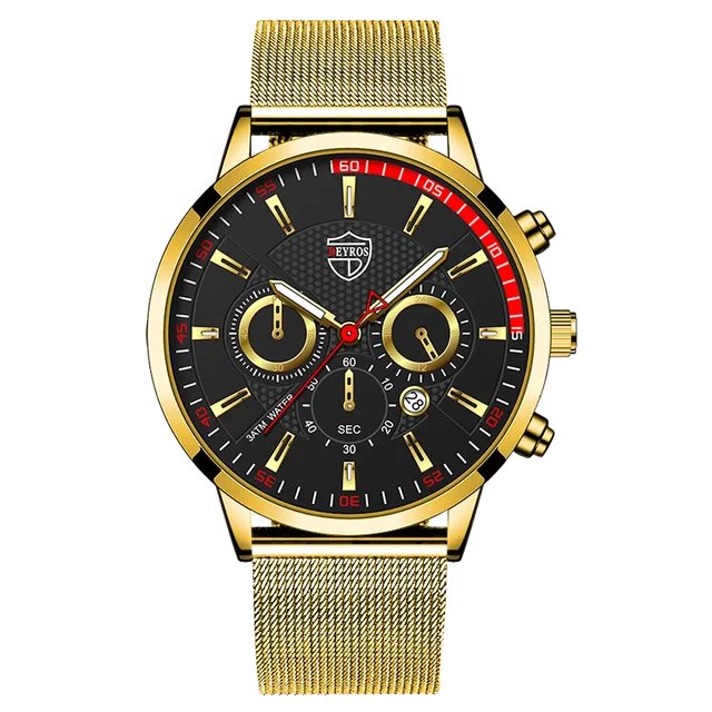 Mesh Gold Black_2022 Men es Luxury Famous Brand Men Stainless Steel Mesh Belt Calendar  Men Business