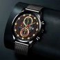 Leather Blue Black_2022 Men's es Luxury Man Sports Stainless Steel Mesh belt Quartz Wrist  for Men B