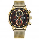 Mesh Gold Black_2022 Men's es Luxury Man Sports Stainless Steel Mesh belt Quartz Wrist  for Men Busi