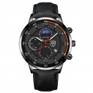 Leather Black Black_Luxury men's sports es men business stainless steel quartz es man casual leather