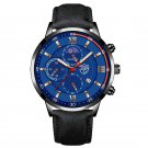 Leather Black Blue_Luxury men's sports es men business stainless steel quartz es man casual leather