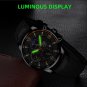Leather Silver White_Luxury men's sports es men business stainless steel quartz es man casual leathe
