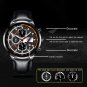 Leather Black Black_Mens es Men Sports Stainless Steel Quartz Wrist Luminous Clock Man Business Cas